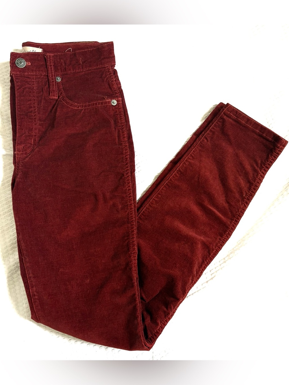 Madewell Rust Red Corduroy 10” High Rise Skinny Jeans - 25